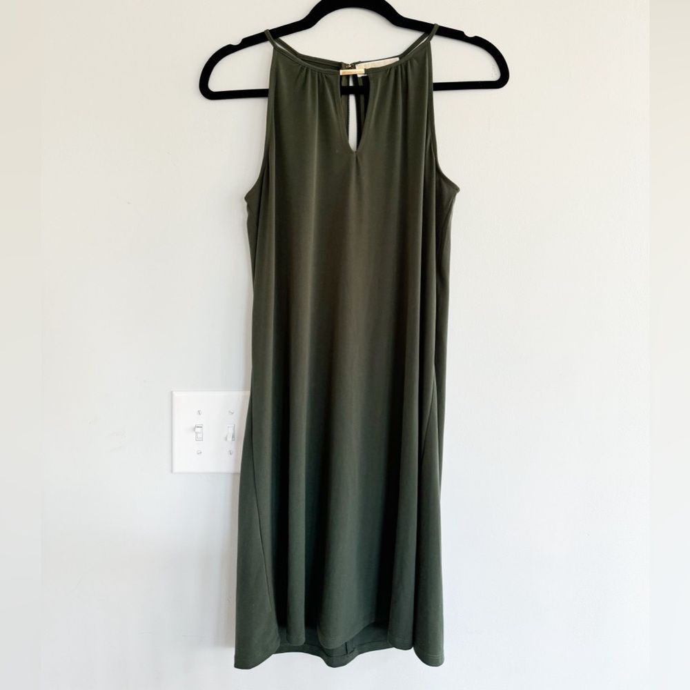 NWOT Michael Kors Keyhole Mini Dress in Olive Green